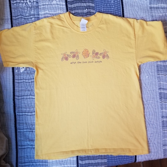 Vintage Hippie Tee Utah The Bee State Yellow Sparkly Graphic Tee Size Large - Picture 4 of 7